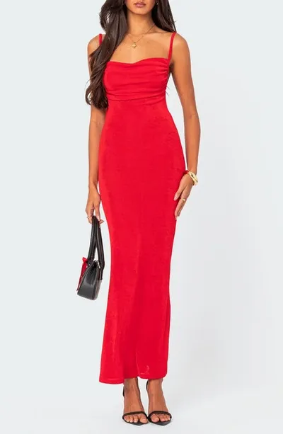 Edikted Women's Clea Open Back Maxi Dress In Red