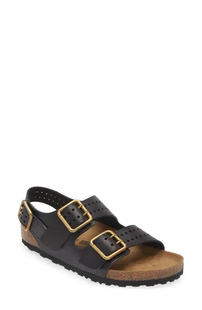 Birkenstock Milano Leather Sandals In Black