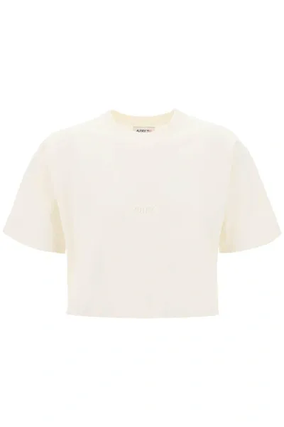 Autry Logo-patch Cropped T-shirt In Mixed Colours