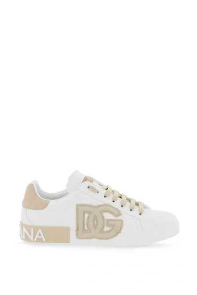 Dolce & Gabbana Portofino Leather Sneakers In Multicolor