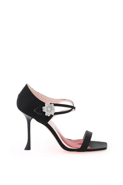 Roger Vivier I Love Vivier Daisy Heeled Sandals In Black