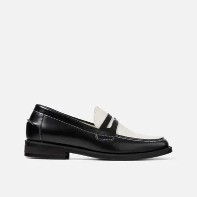 Duke & Dexter Women's Wilde Black + White Penny Loafer - Women's In Black/white