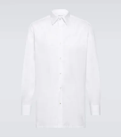 Loro Piana Cotton Poplin Oxford Shirt In Optical White