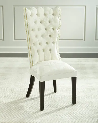 Haute House Pantages Damask Dining Chair, Ivory