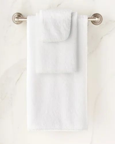 Matouk Whipstitch Wash Cloth In White