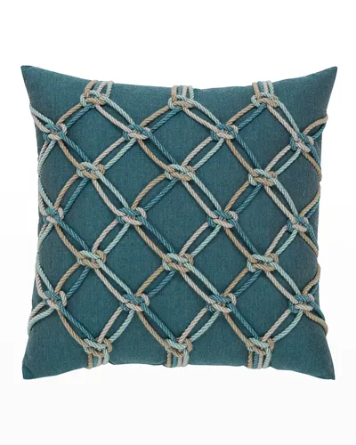 Elaine Smith Rope Sunbrella Pillow, Blue