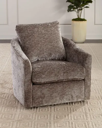 Bernhardt Astoria Swivel Chair In Liquid Graphite