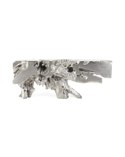 The Phillips Collection Freeform Silver Leaf Console Table