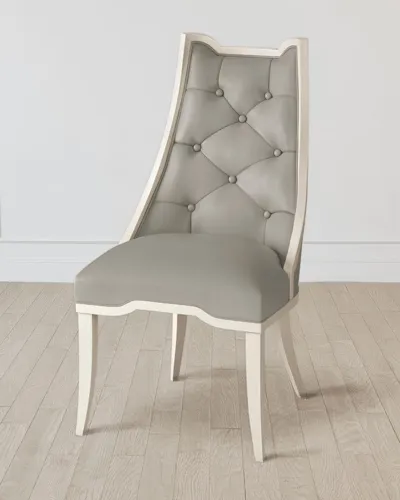 William D Scott Logan Antique White/chesterfield Gray Dining Chair