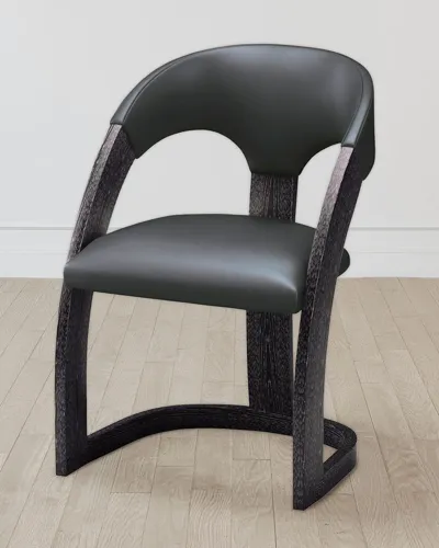 William D Scott Delia Ebony Cerused/graphite Chair