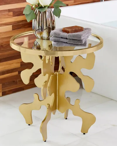 William D Scott Ink Blot Gold Leaf Side Table