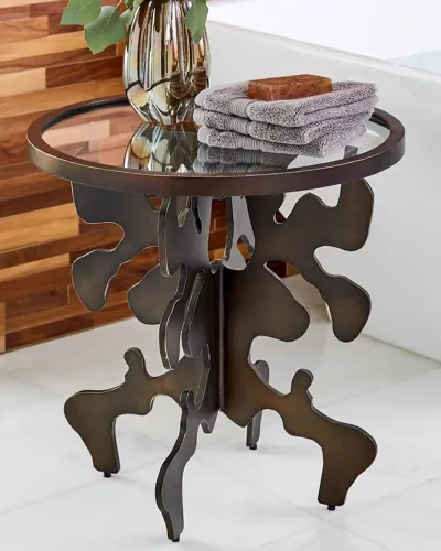 William D Scott Ink Blot Bronze Side Table