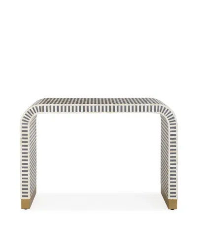 Interlude Home Beacon Console Table In Gray/cream