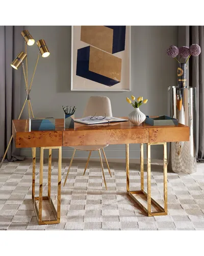 Jonathan Adler Bond Executive Desk In Burled Mappa