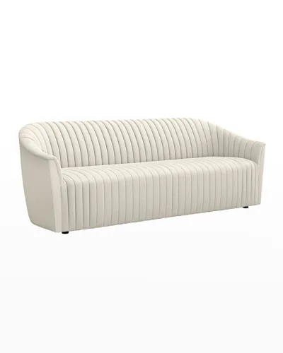 Interlude Home Channel Sofa, 90" In Pearl