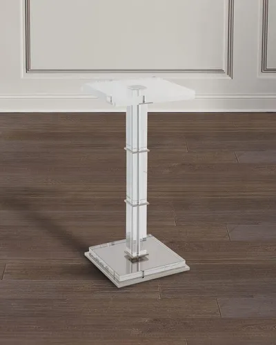 Port 68 Blake Nickel & Crystal Accent Table In Crystal/nickel