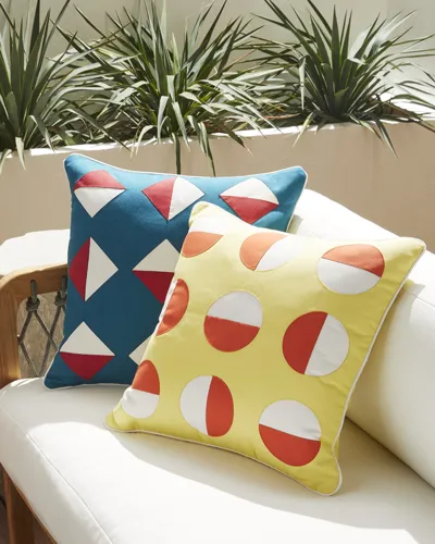 Eastern Accents Kaleidoscope Applique Decorative Pillow In Lemon