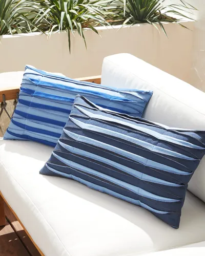 Eastern Accents Plisse Pleated Decorative Pillow - Small In Indigo