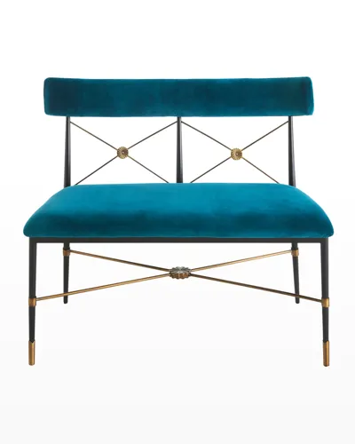 Jonathan Adler Rider Dining Bench In Blue