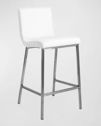 Euro Style Scott Counter Stool In White