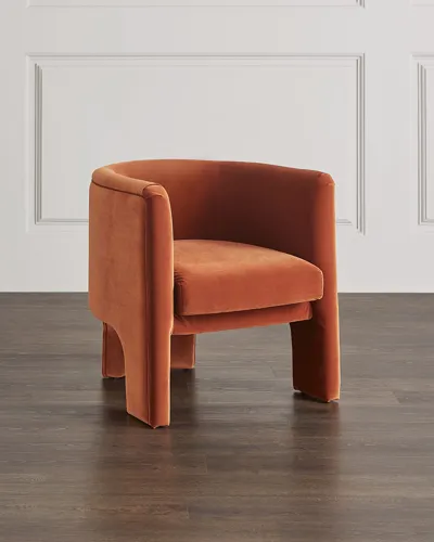 Worlds Away Marlow Barrel Chair In Rust