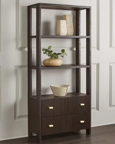 Worlds Away Barklee Etagere In Espresso