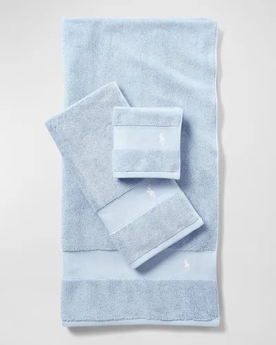 Ralph Lauren Polo Player Wash Towel In Office Blue