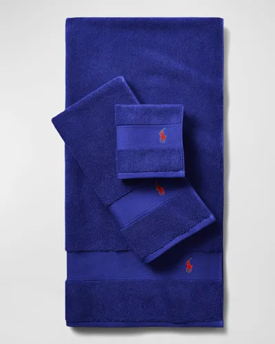 Ralph Lauren Polo Player Wash Towel In Heritage Royal