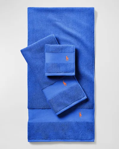 Ralph Lauren Polo Player Bath Towel In New Iris Blue