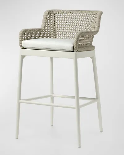 Palecek Somerset Outdoor 30" Bar Stool In Ivory