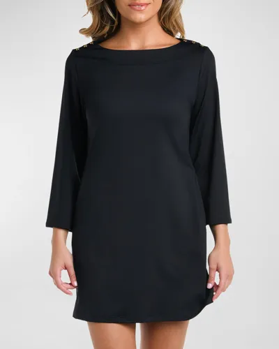 La Blanca Slinky Boat-neck Tunic In Black