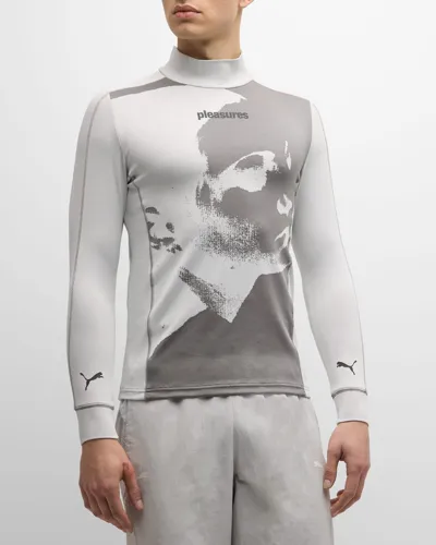 Puma X Pleasures Base Layer Turtleneck Shirt In White