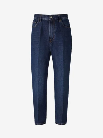 Totême High Rise Tapered Jeans In Blue