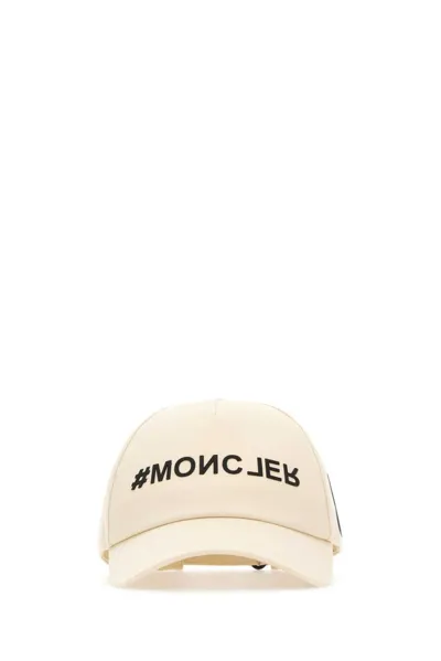 Moncler Grenoble Logo Detailed Gabardine Baseball Cap In Beige O Tan