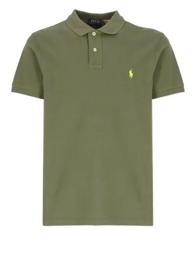 Polo Ralph Lauren Logo Embroidered Polo Shirt In Brown