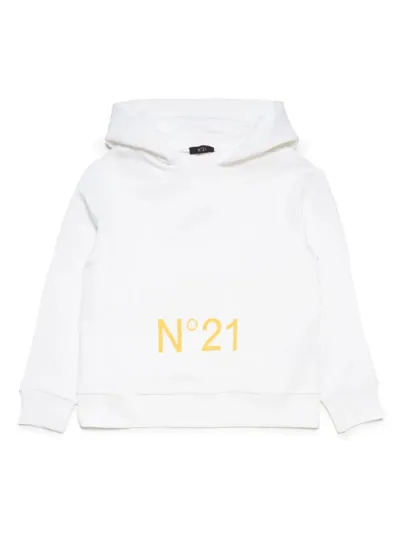 N°21 Kids' Logo-print Cotton Hoodie In White