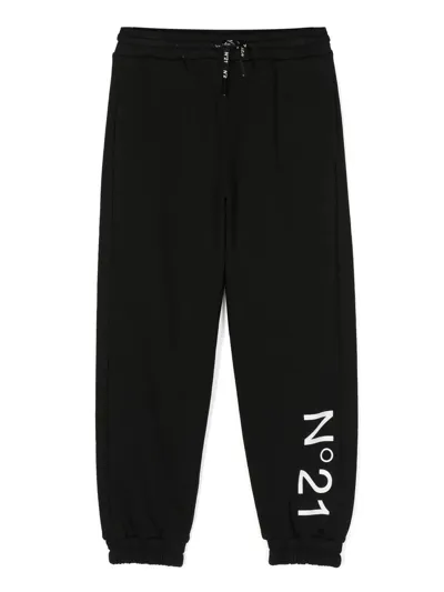 N°21 Kids' Black Cotton Track Pants