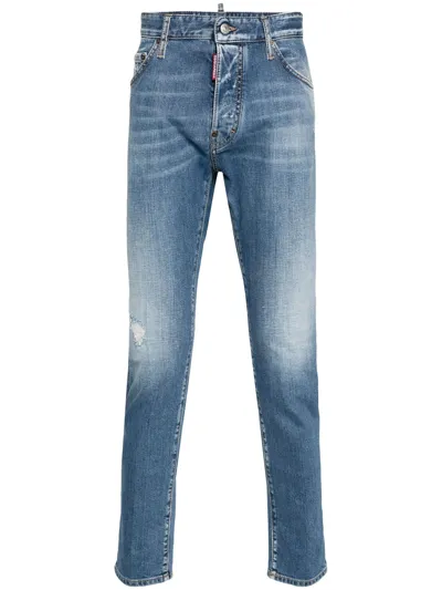 Dsquared2 Mid-rise Slim-fit Jeans In Blue