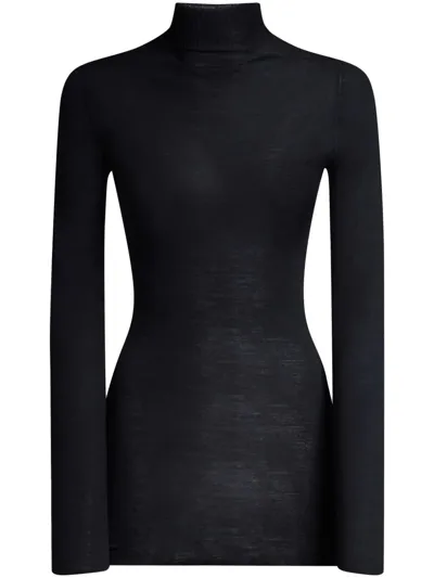 Marni Ribbed-trim Virgin-wool Jumper In Black