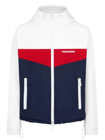 Dsquared2 White And Blue Windproof Jacket