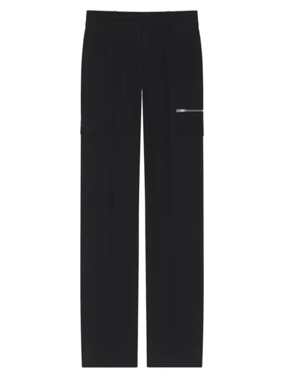 Givenchy Pantalon Tailleur Multi-poches En Laine In Black