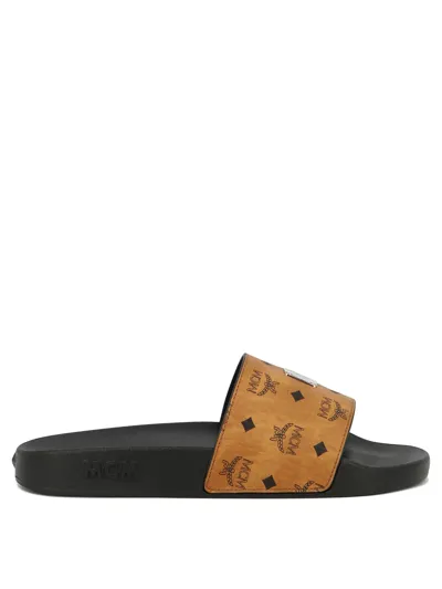 Mcm Monogram Slides In Brown