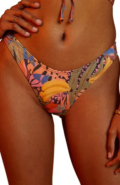 Billabong Mamacity Maya Hike Bikini Bottoms In Orange Multi