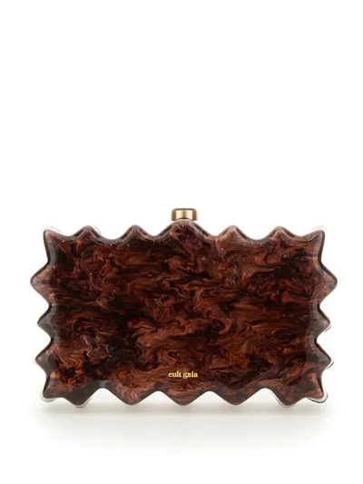 Cult Gaia Paloma Clutch In Brown