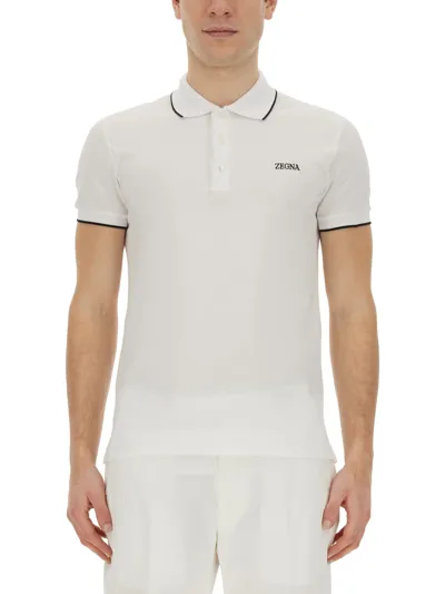 Zegna Polo With Logo In White