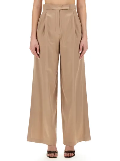 Max Mara Slit Pants In Beige