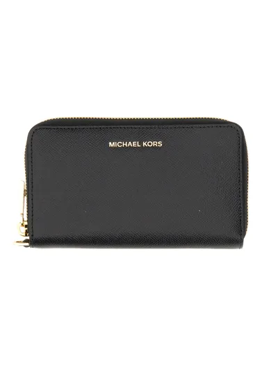 Michael Michael Kors Jet Set Wallet In Black