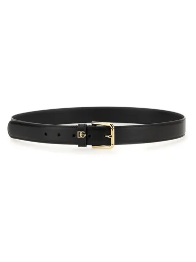 Dolce & Gabbana Dg Logo Belt In Black