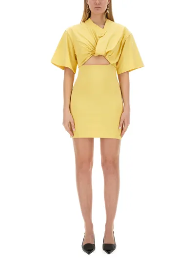 Jacquemus Bahia T-shirt Dress In Yellow