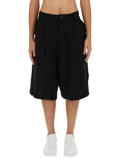 Comme Des Garçons Shirt Cotton Cropped Trousers In Black